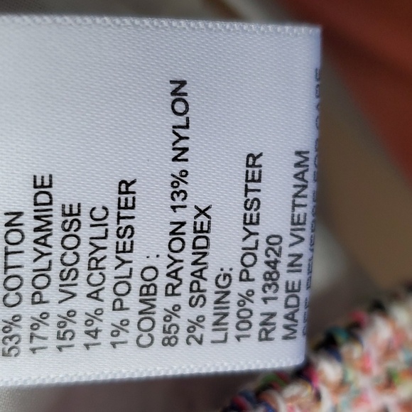 Carlisle Collection multi color knit full zip crop jacket white sleeves R $645 - Picture 11 of 13